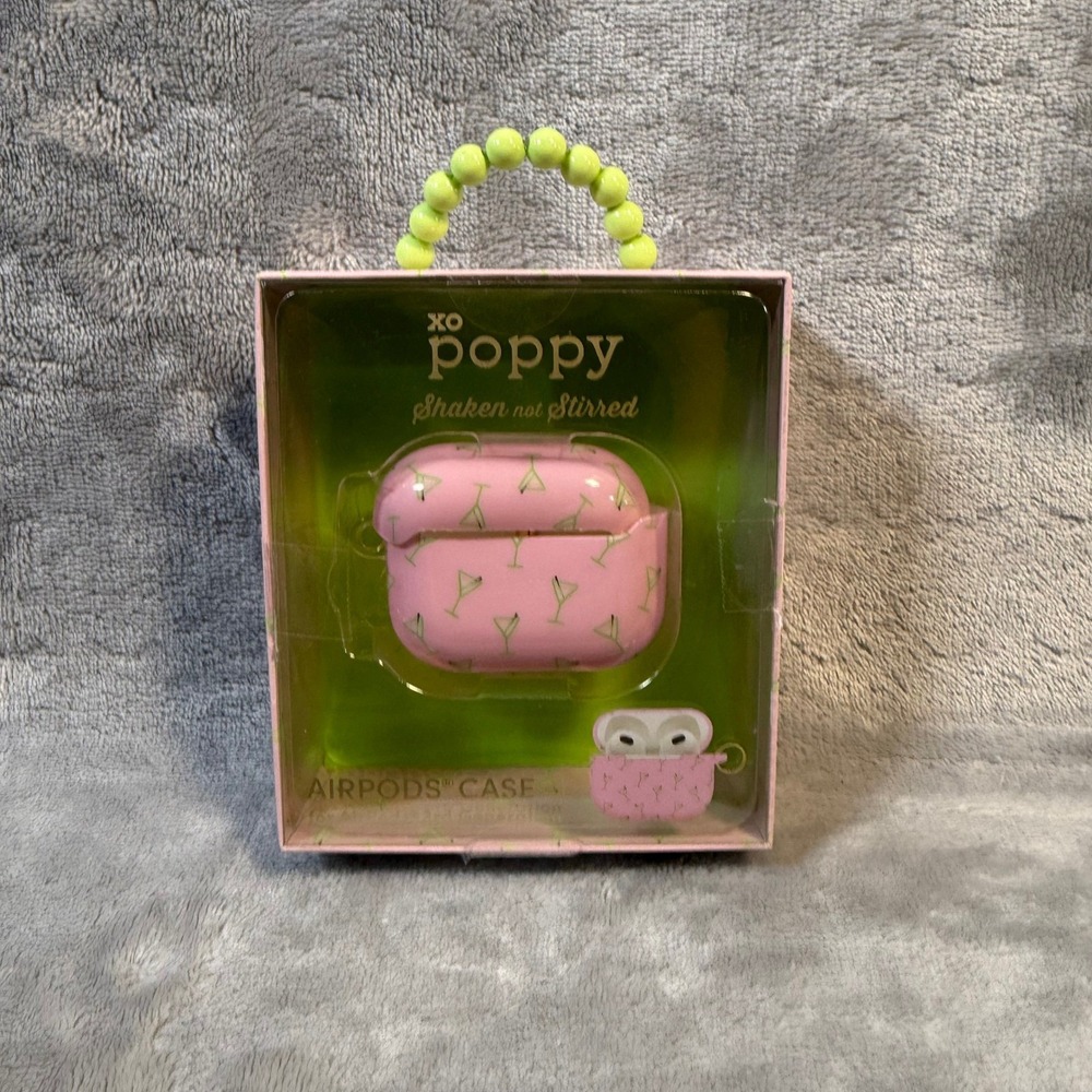 XO Poppy AirPods Case Keychain Martini‎ NIP "shaken & stirred" 3rd gen